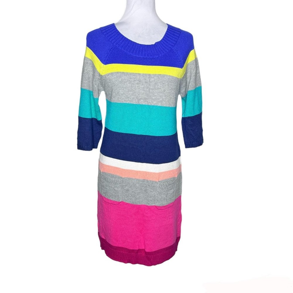 Old Navy Multiple Colors Stripe Cotton Knit Dress Sz XL